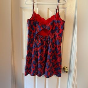 Market & Spruce Floral Fit Flare Mini Dress